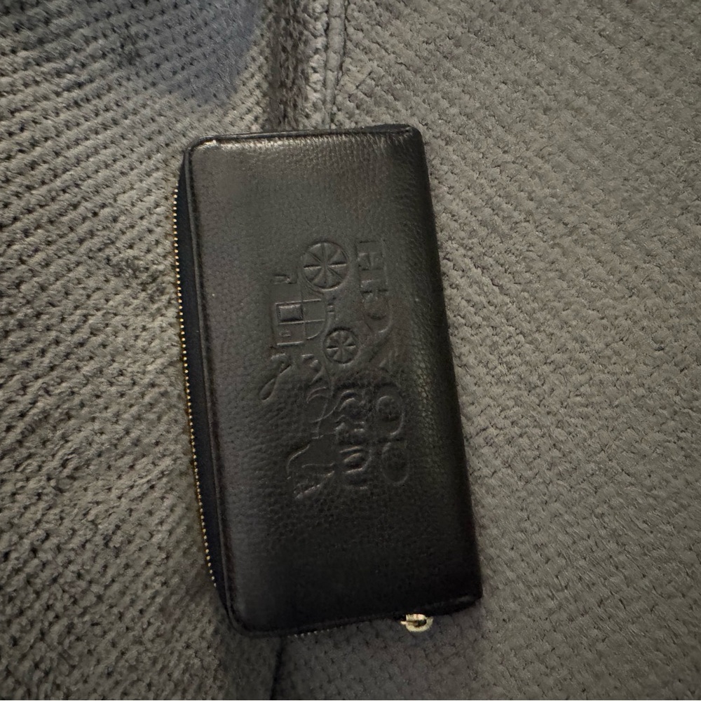 Black Embossed Leather Wallet